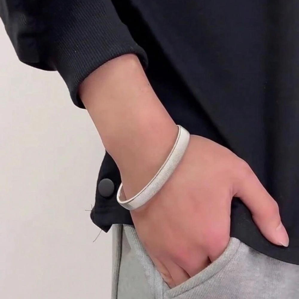 Men Stainless Steel Punk Style Elastic Metal Armband Bracelet - Picture 8 of 16